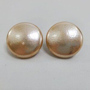 Japan Vintage Faux Pearl Clip‎ On Earrings White Bi